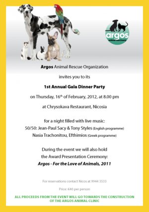 Cyprus : Argos Animal Rescue Organization - Annual Gala Dinner