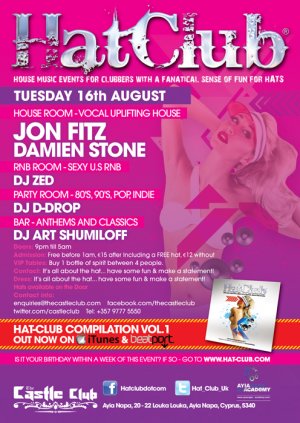 Cyprus : Hat Club with Guest DJ Jon Fitz