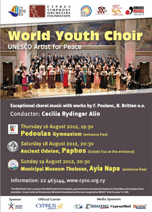 Cyprus : World Youth Choir Concerts (UNESCO Artist for Peace)