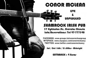 Cyprus : Conor McLean Live & Unplugged