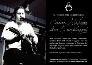 Cyprus : Conor McLean Live & Unplugged