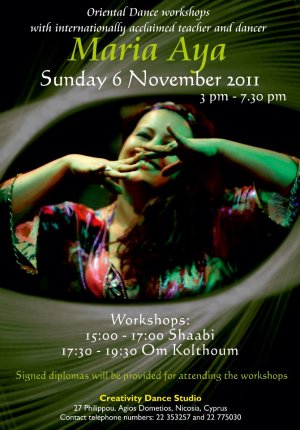 Cyprus : Oriental Dance (belly-dance) workshops with Maria Aya